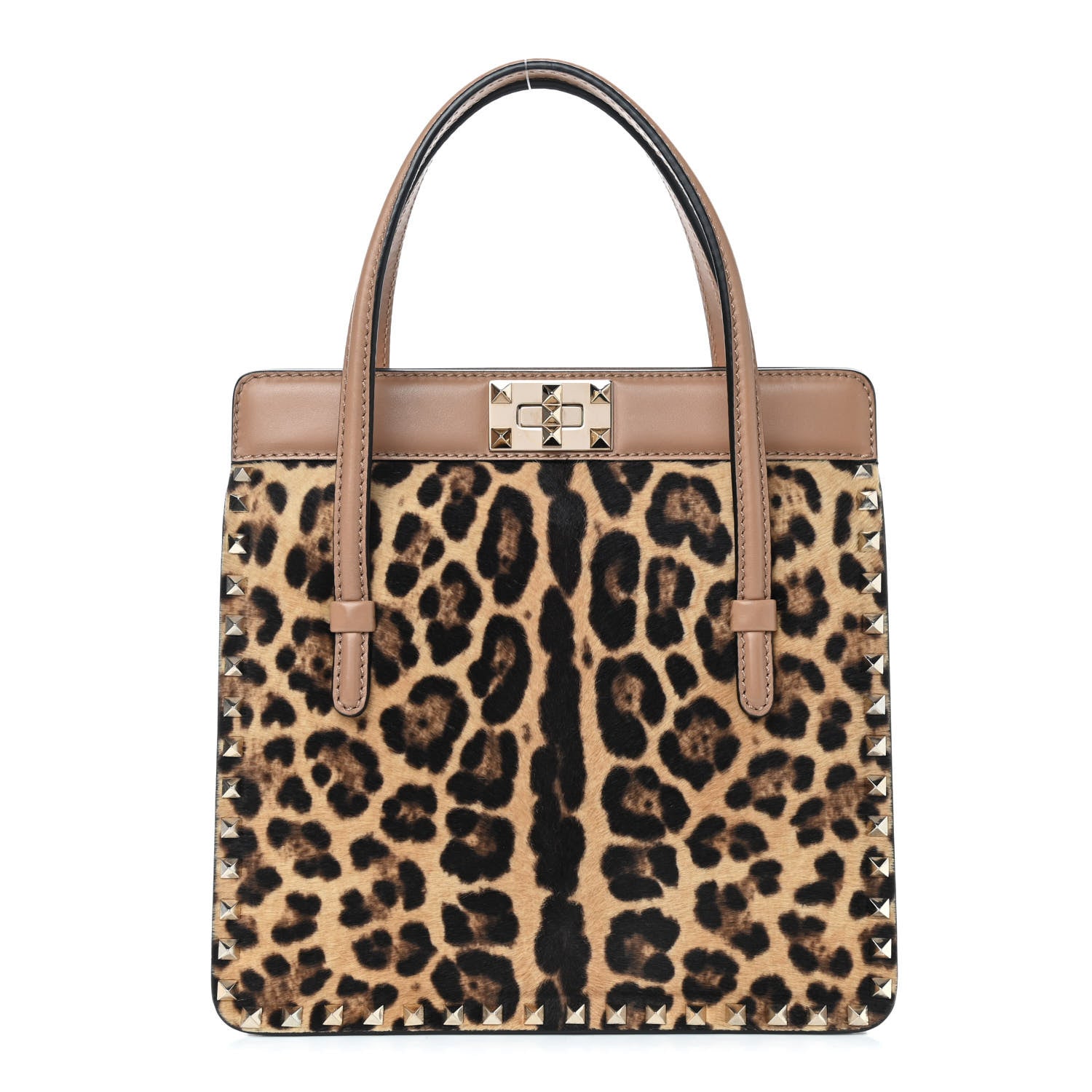 Valentino Garavani Pony Hair Rockstud Frame Bag Leopard 1 of 8