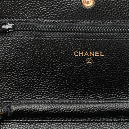 Chanel Caviar Quilted Wallet on Chain WOC Black 12 of 14