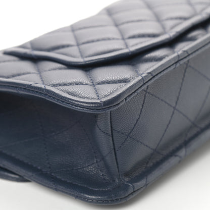 Chanel Caviar Quilted Medium Sweet Classic Flap Navy Blue 12 of 13