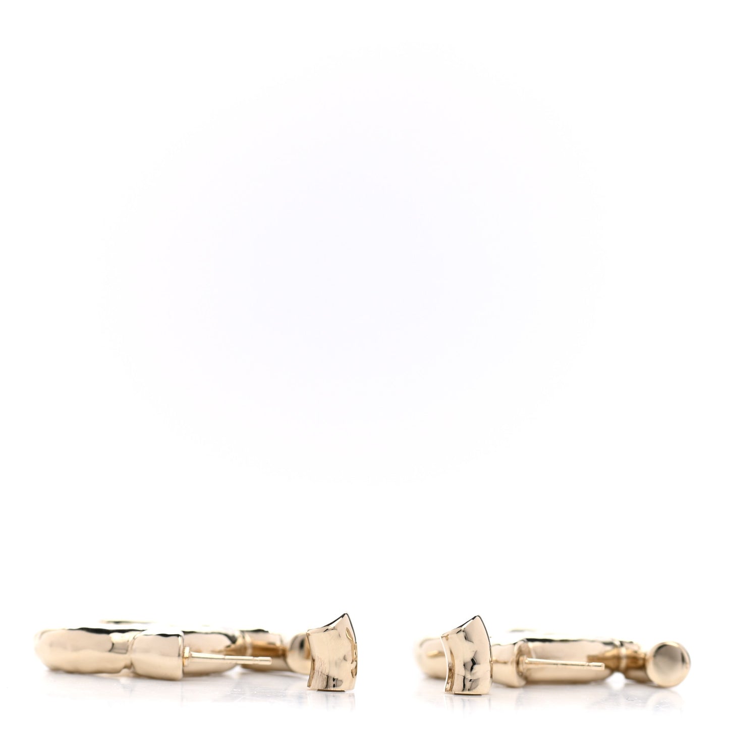 Metal Large CC Earrings Light Gold
