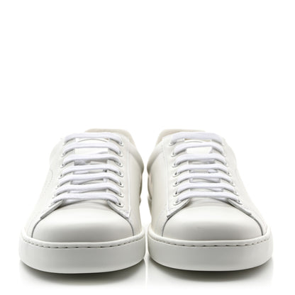 Gucci Calfskin Interlocking G Perforated Mens Ace Sneakers 8 White Grey Sky 2 of 11