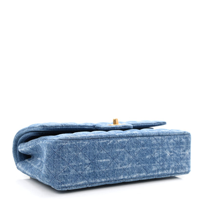 Chanel Denim Quilted Medium Double Flap Blue 4 of 9