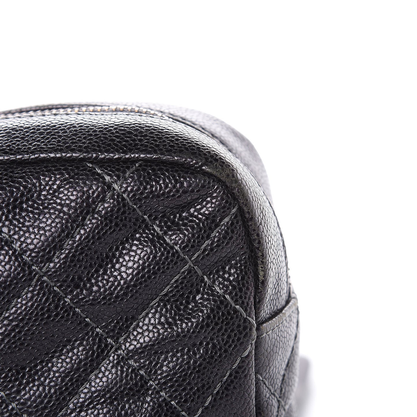 Iridescent Caviar Quilted Large Chic Flap Dark Grey