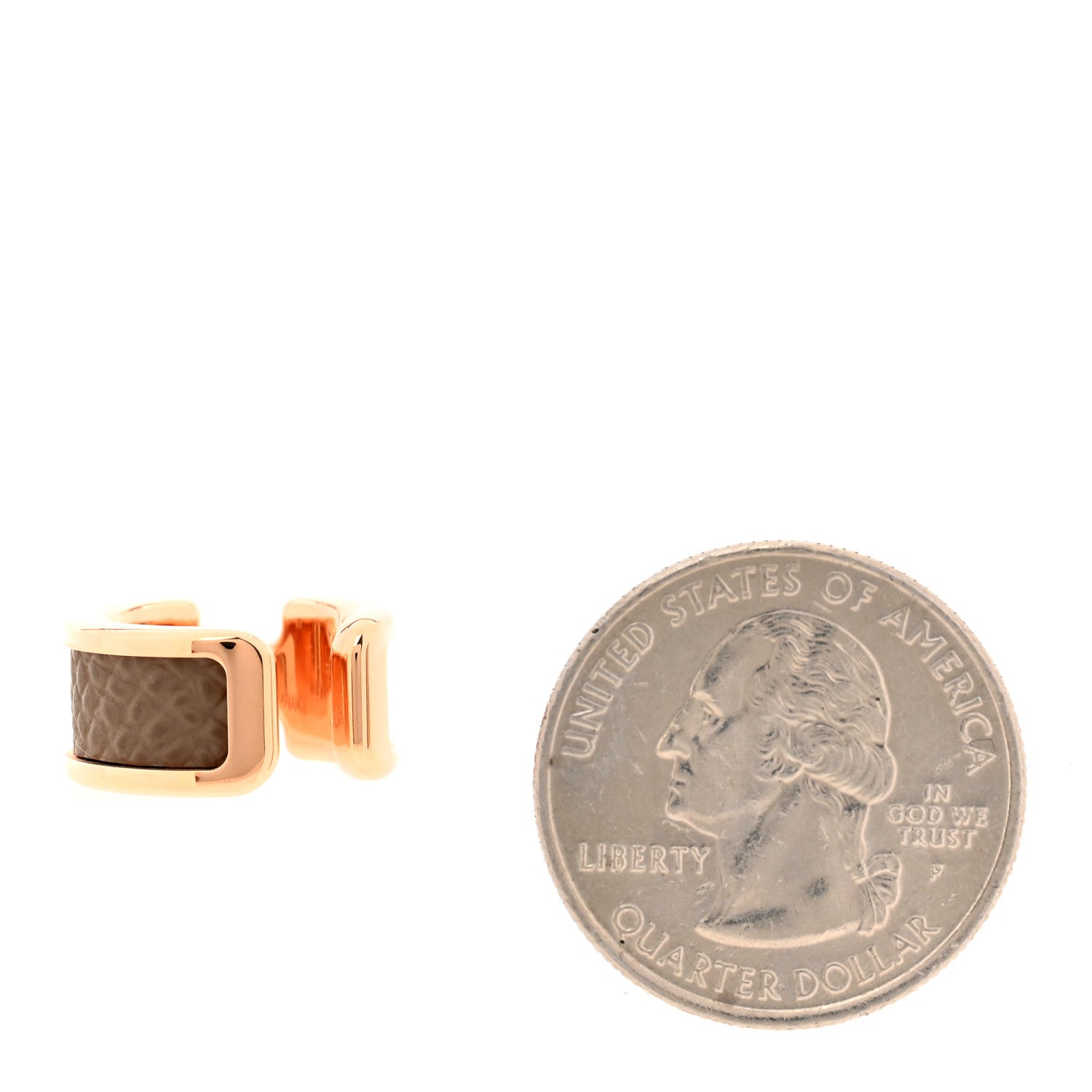Hermes Epsom Olympe Ear Cuff Etoupe 2 of 4