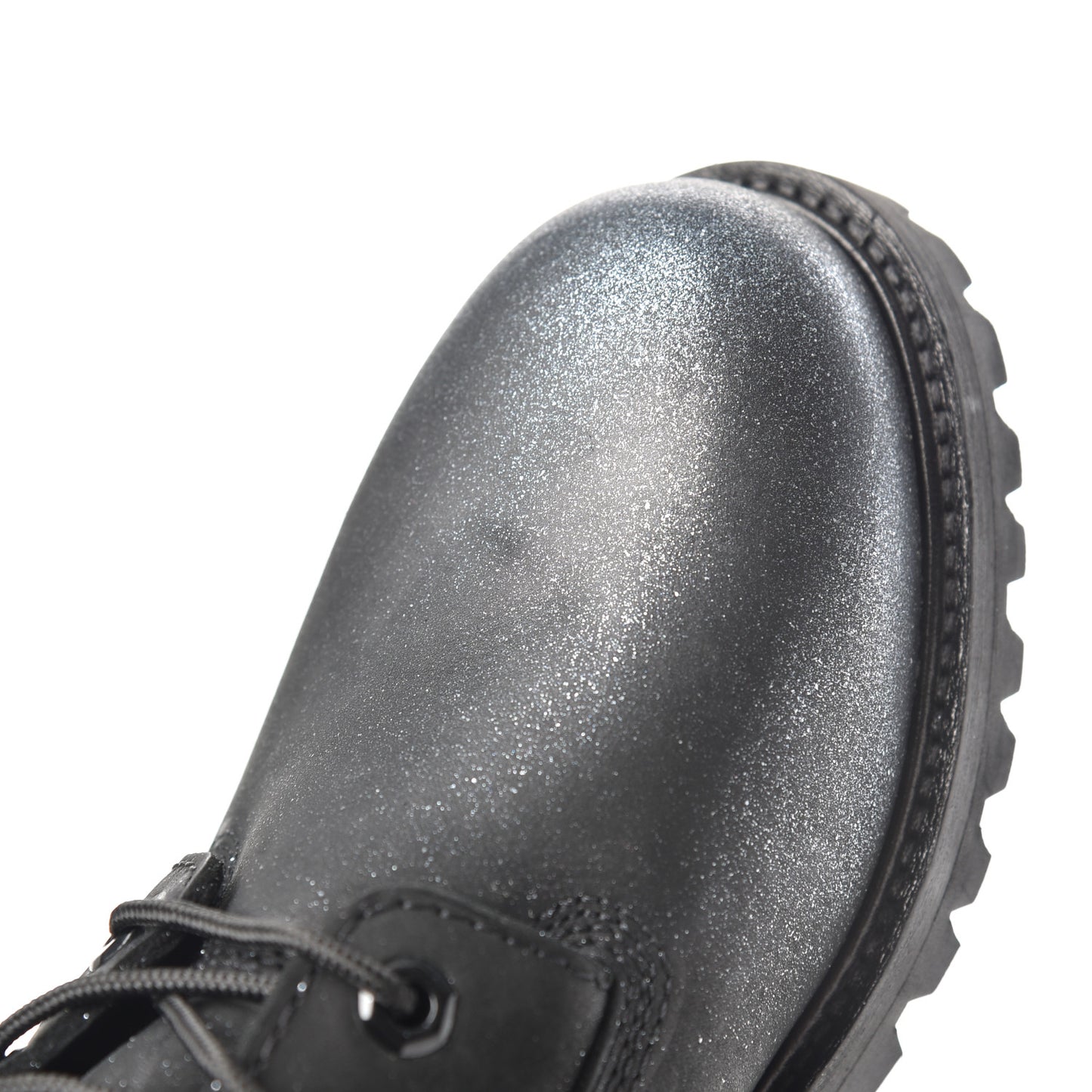 X TIMBERLAND Nubuck Glitter Womens Ankle Boots 10 Black Gunmetal