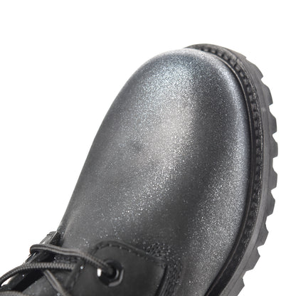 Jimmy Choo X TIMBERLAND Nubuck Glitter Womens Ankle Boots 10 Black Gunmetal 11 of 14