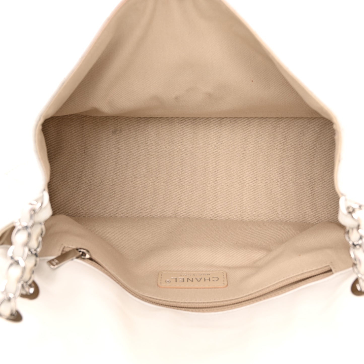 Calfskin Quilted VIP Flap White Black
