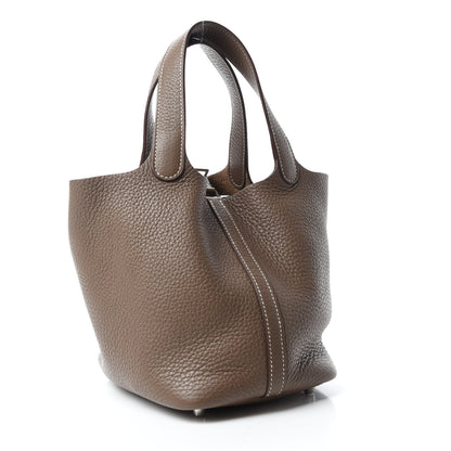 Hermes Taurillon Clemence Picotin Lock 18 PM Etoupe 3 of 11