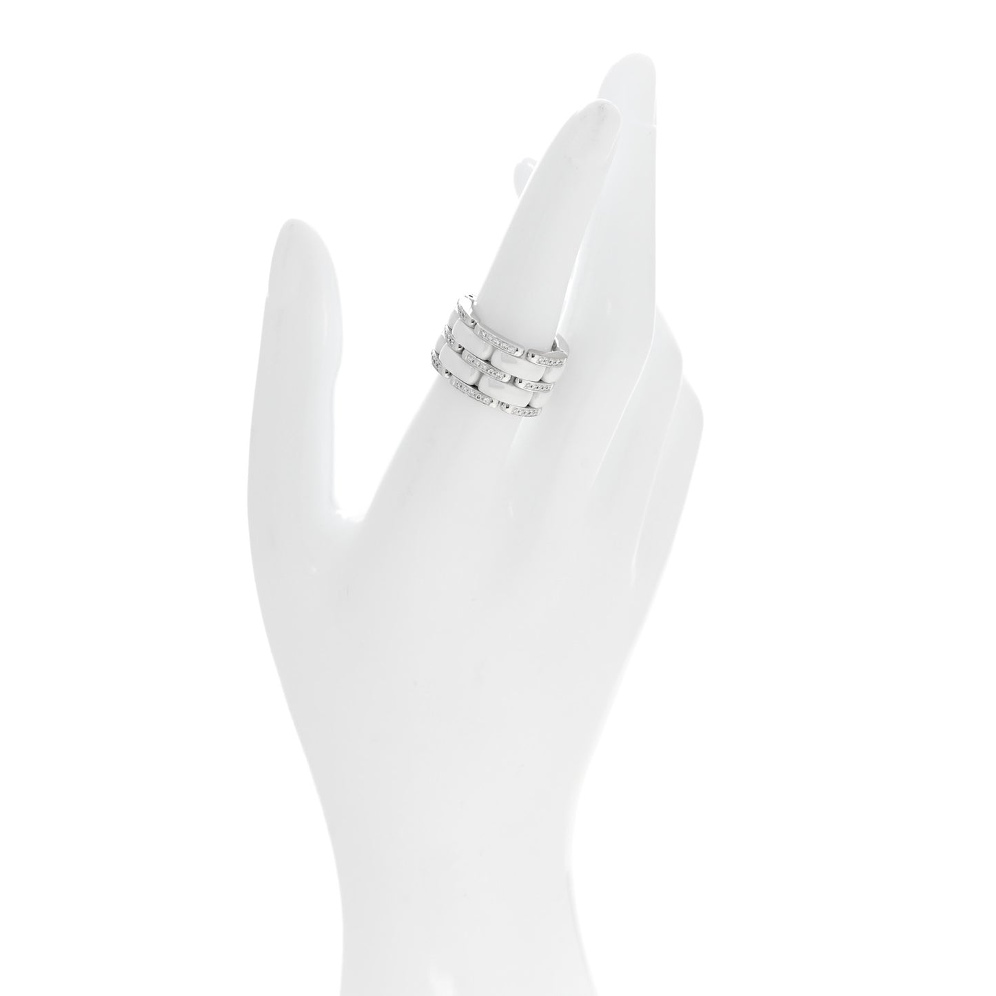 18K White Gold Diamond Ceramic Large Ultra Ring 51 5.75 White