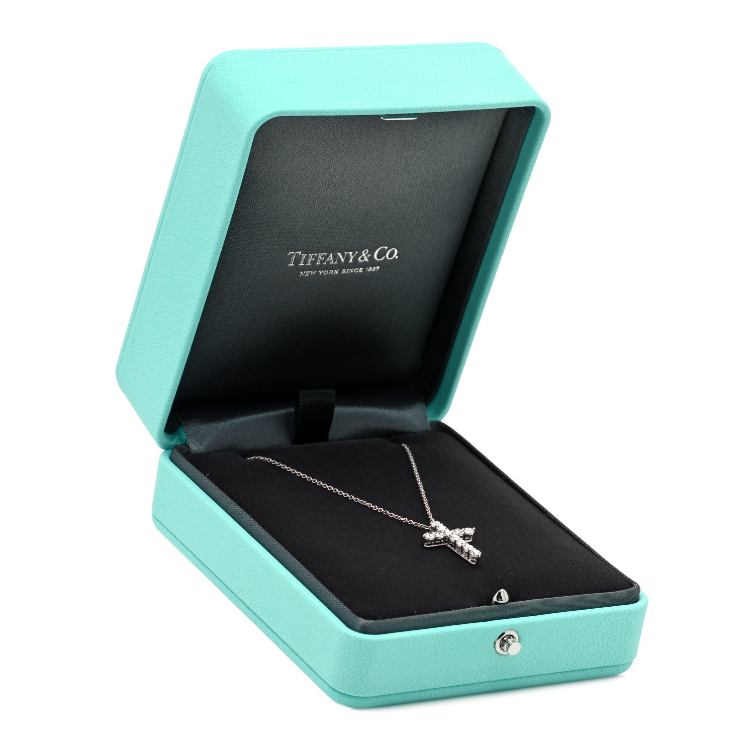 Tiffany Platinum Diamond Medium Cross Pendant Necklace 6 of 6