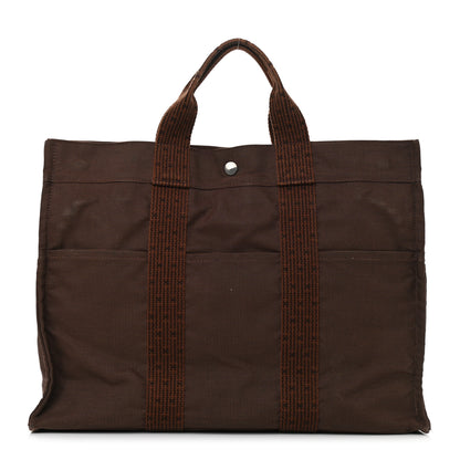 Hermes Canvas Herline GM Tote Brown 1 of 9