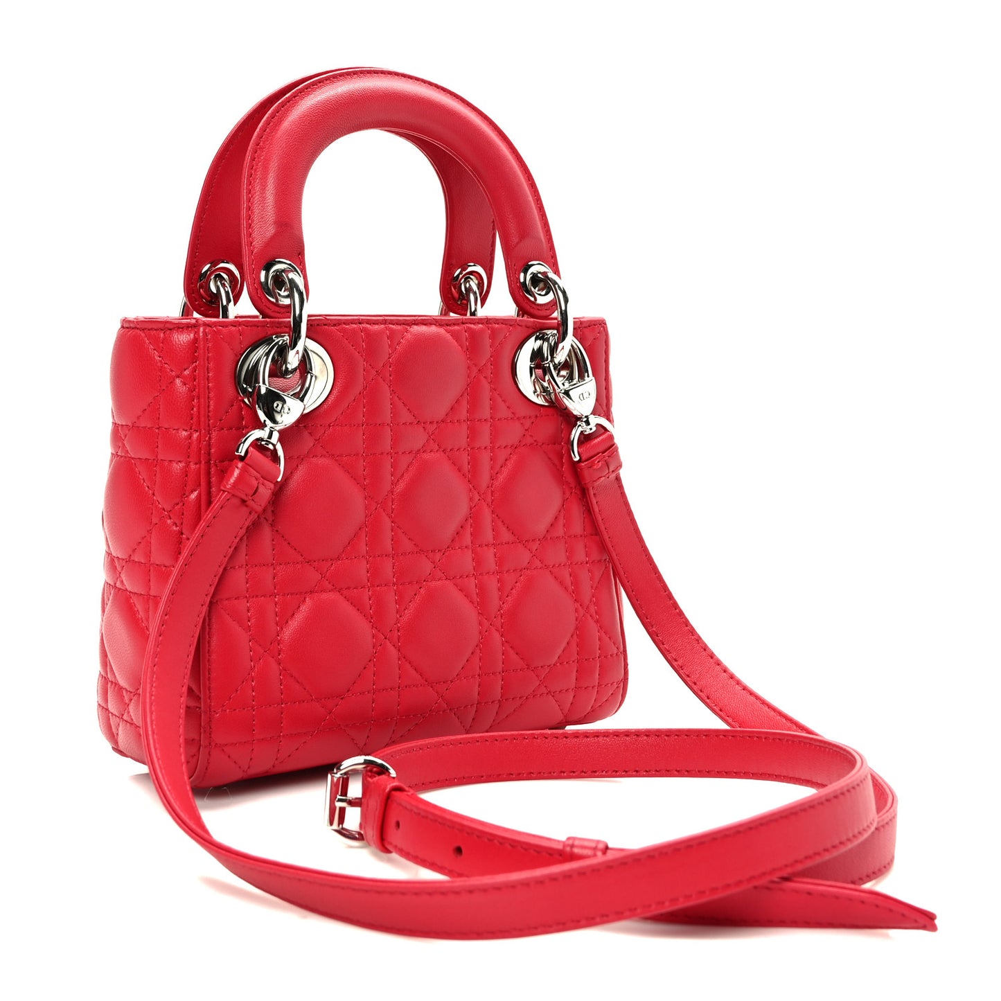 Lambskin Cannage Mini Lady Dior Red