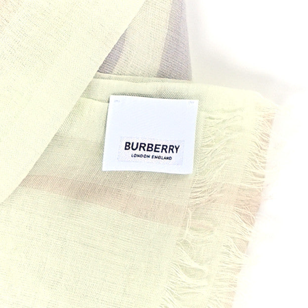 Burberry Wool Silk Giant Check Lightweight Scarf Limestone 3 of 4