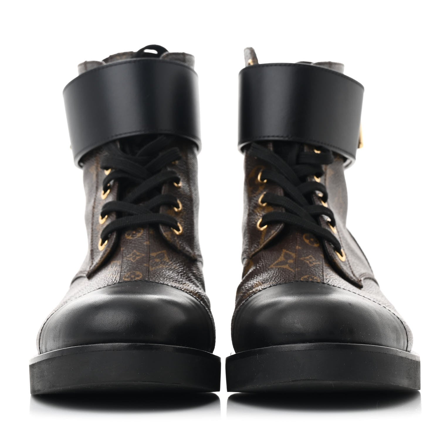 Louis Vuitton Calfskin Monogram Wonderland Flat Ranger Boots 39 Black 3 of 11