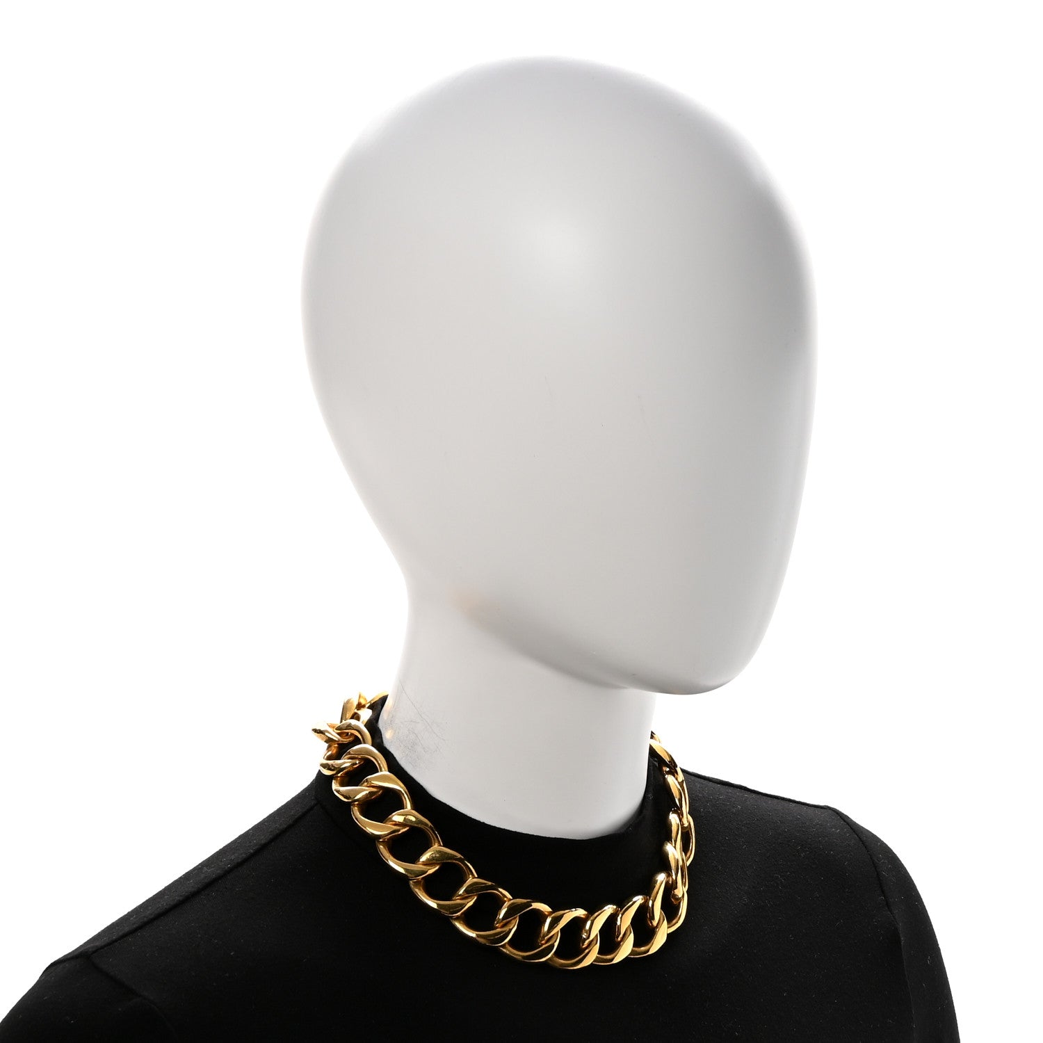 Chanel Metal Chain Link Necklace Gold 2 of 6