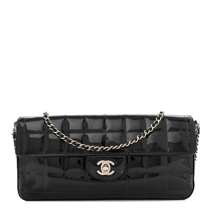 Chanel Patent Quilted East West Chocolate Bar Flap Black 1 of 15
