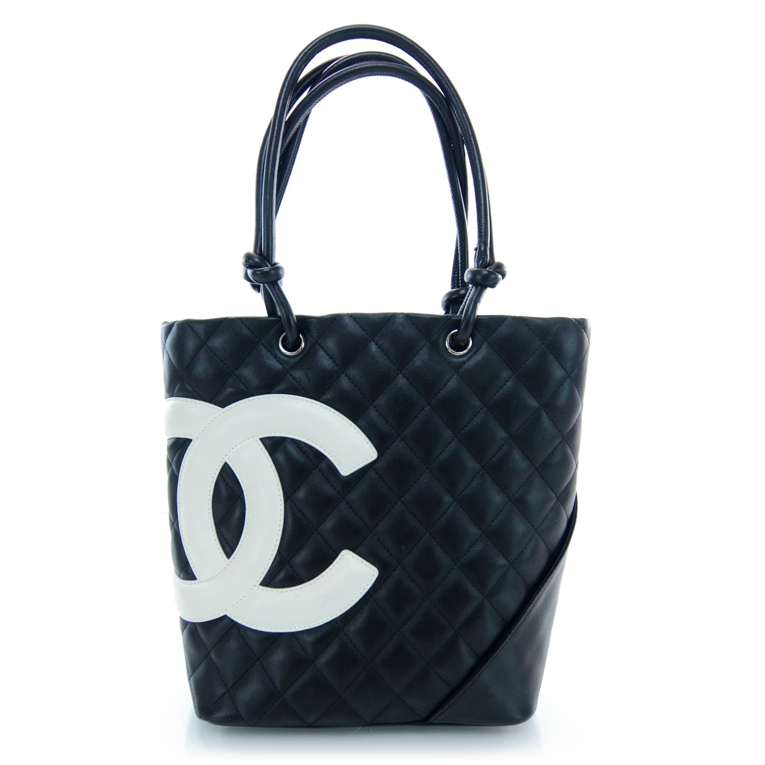 Chanel Calfskin Quilted Medium Cambon Tote Black White 1 of 9