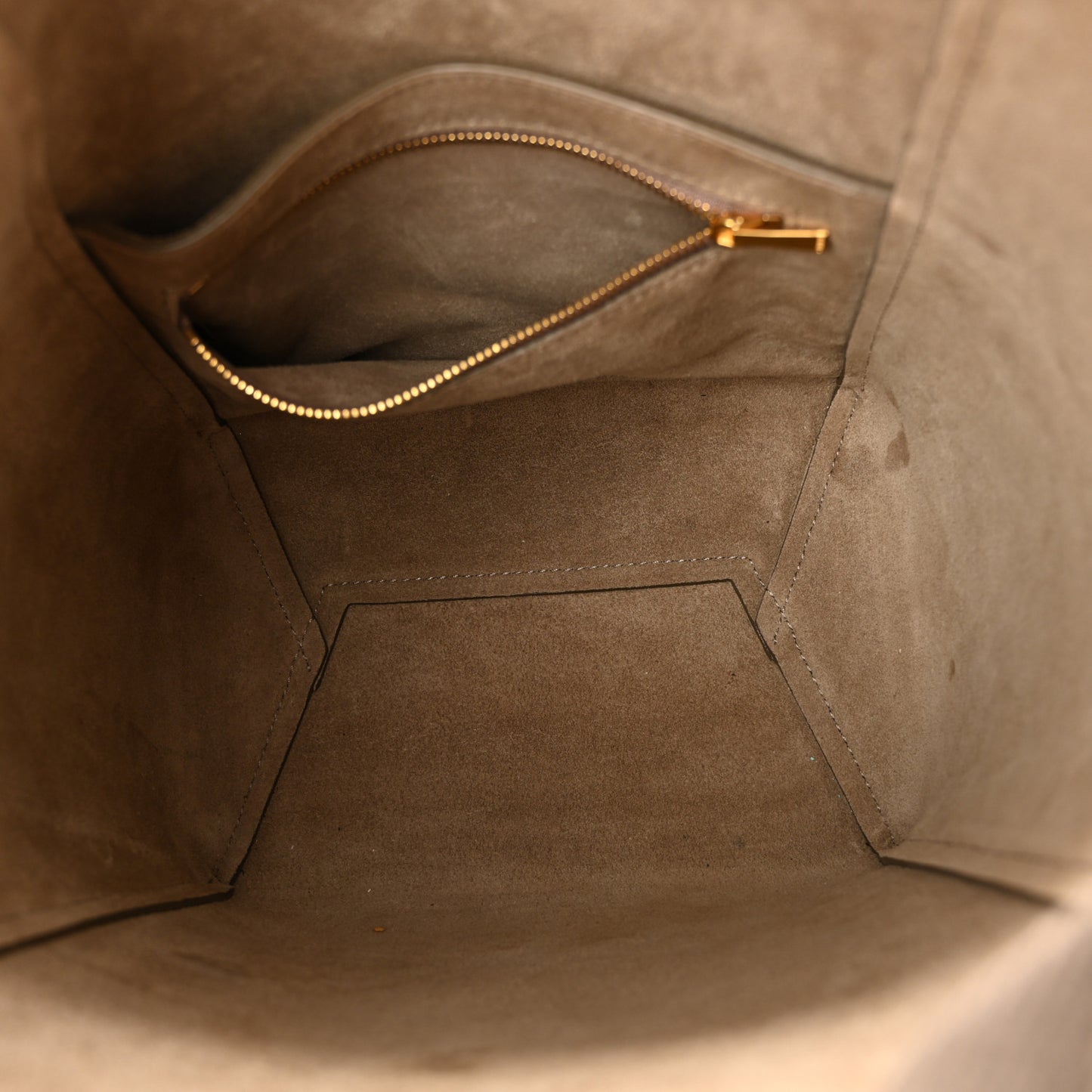 Soft Grained Calfskin Small Sangle Bucket Bag Taupe