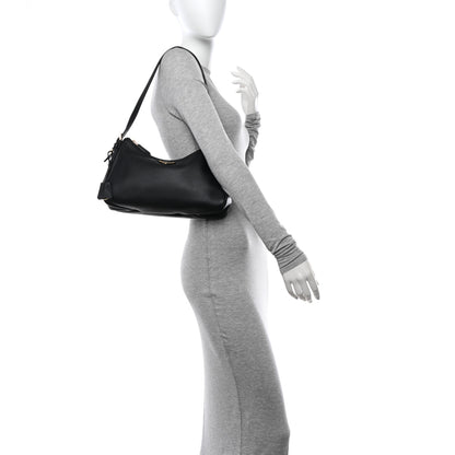 Prada Soft Calfskin Aimee Shoulder Bag Black 2 of 8