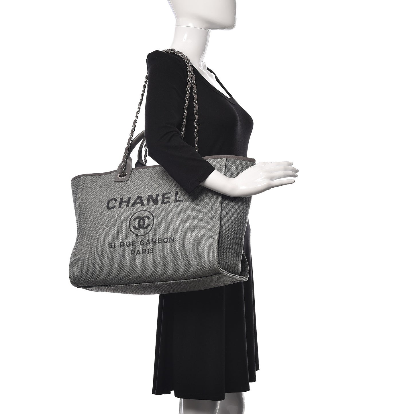 Canvas Large Deauville Tote Grey