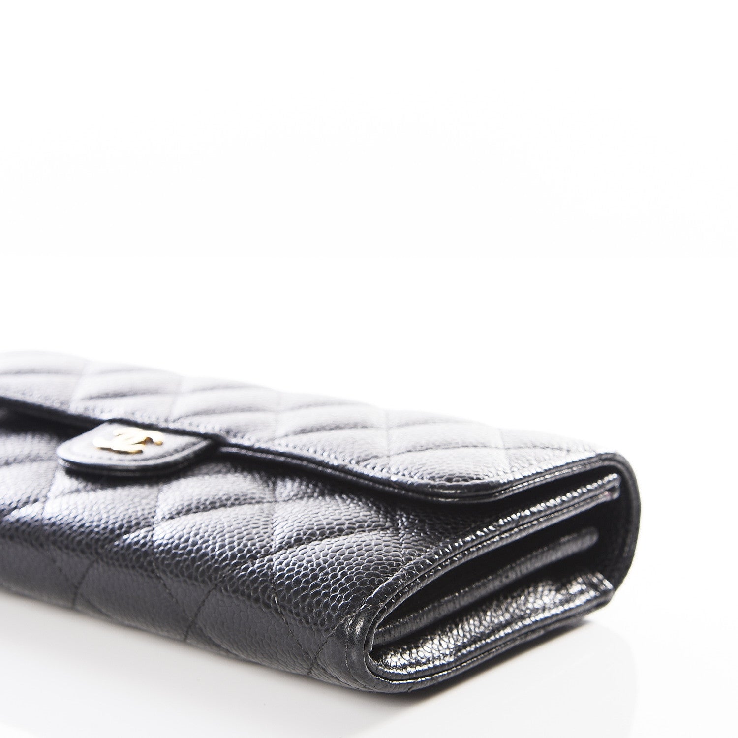 Chanel Caviar Quilted Large Gusset Flap Wallet Black 6 of 11