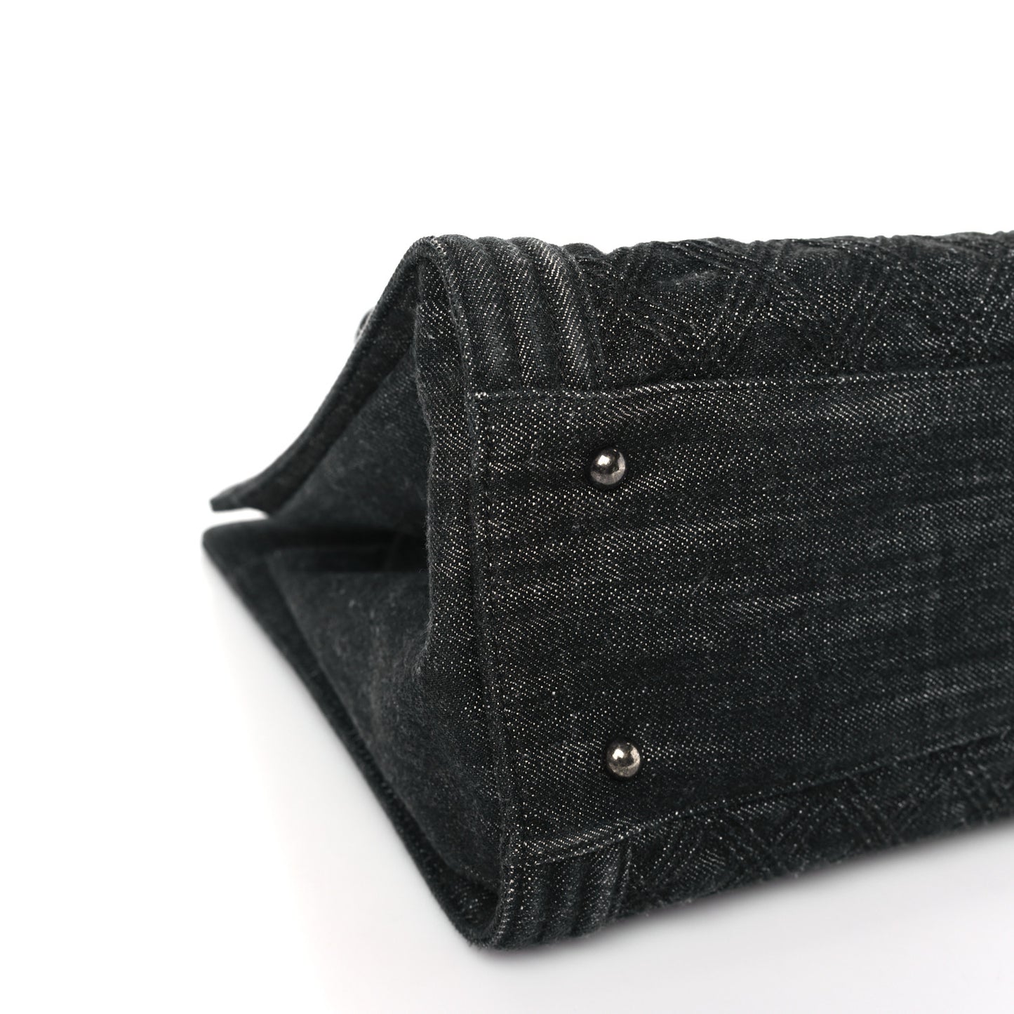Denim Quilted Boy Shopping Tote Black