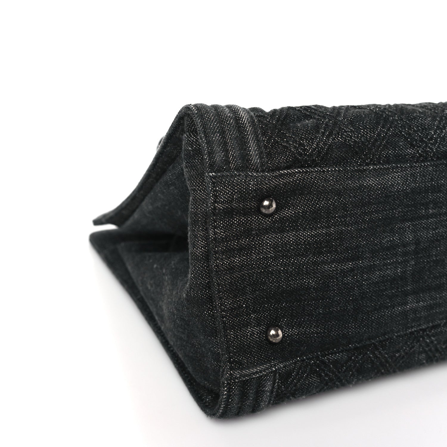Chanel Denim Quilted Boy Shopping Tote Black 8 of 10
