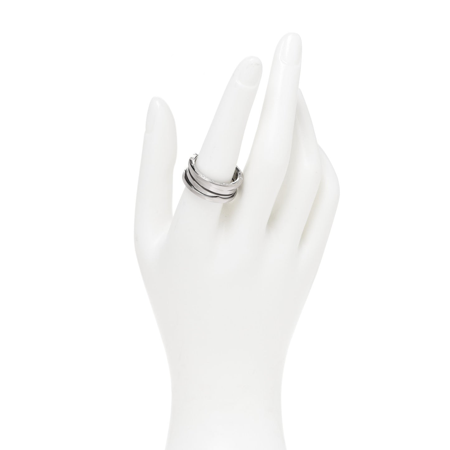 18K White Gold B.Zero1 Three-Band Ring 58 8.25