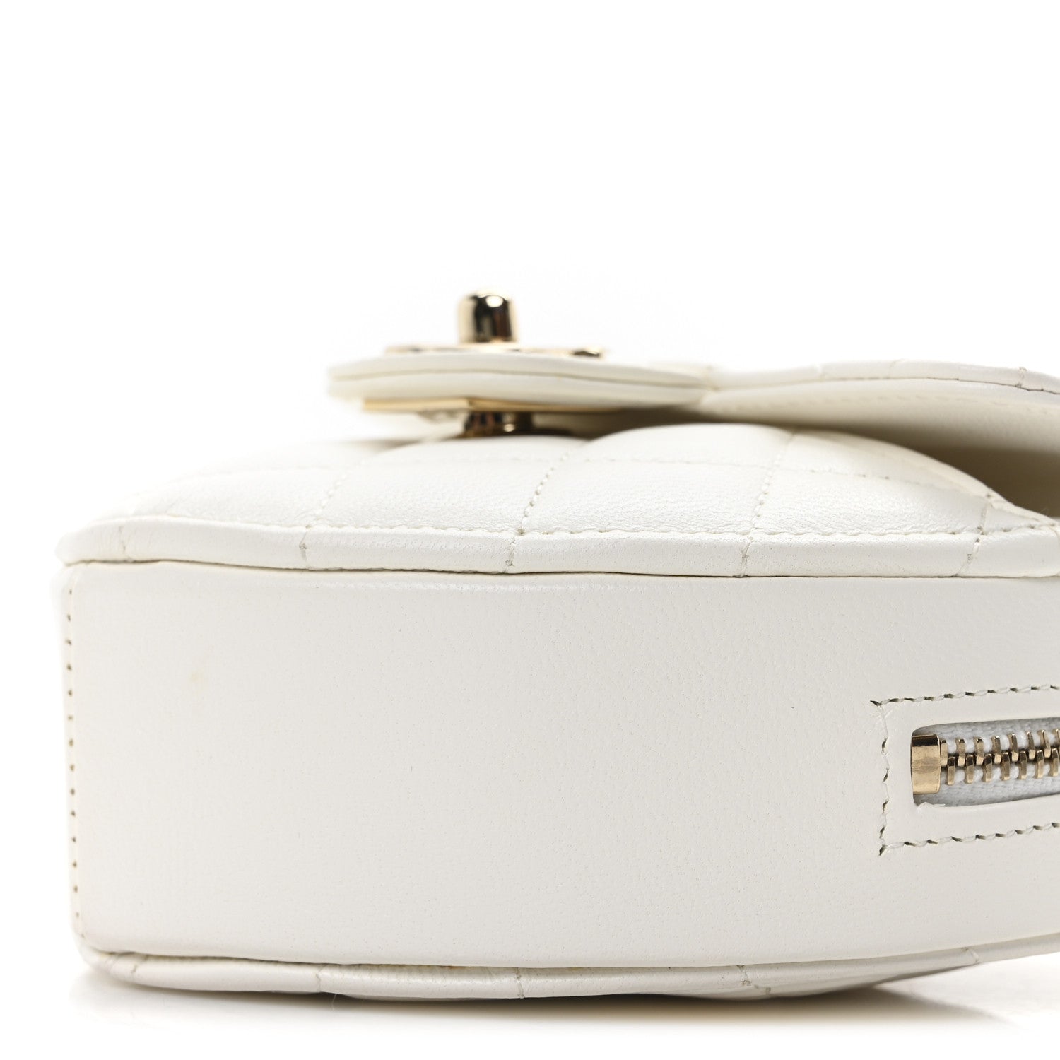 Chanel Lambskin Quilted CC In Love Heart Clutch With Chain White 9 of 9