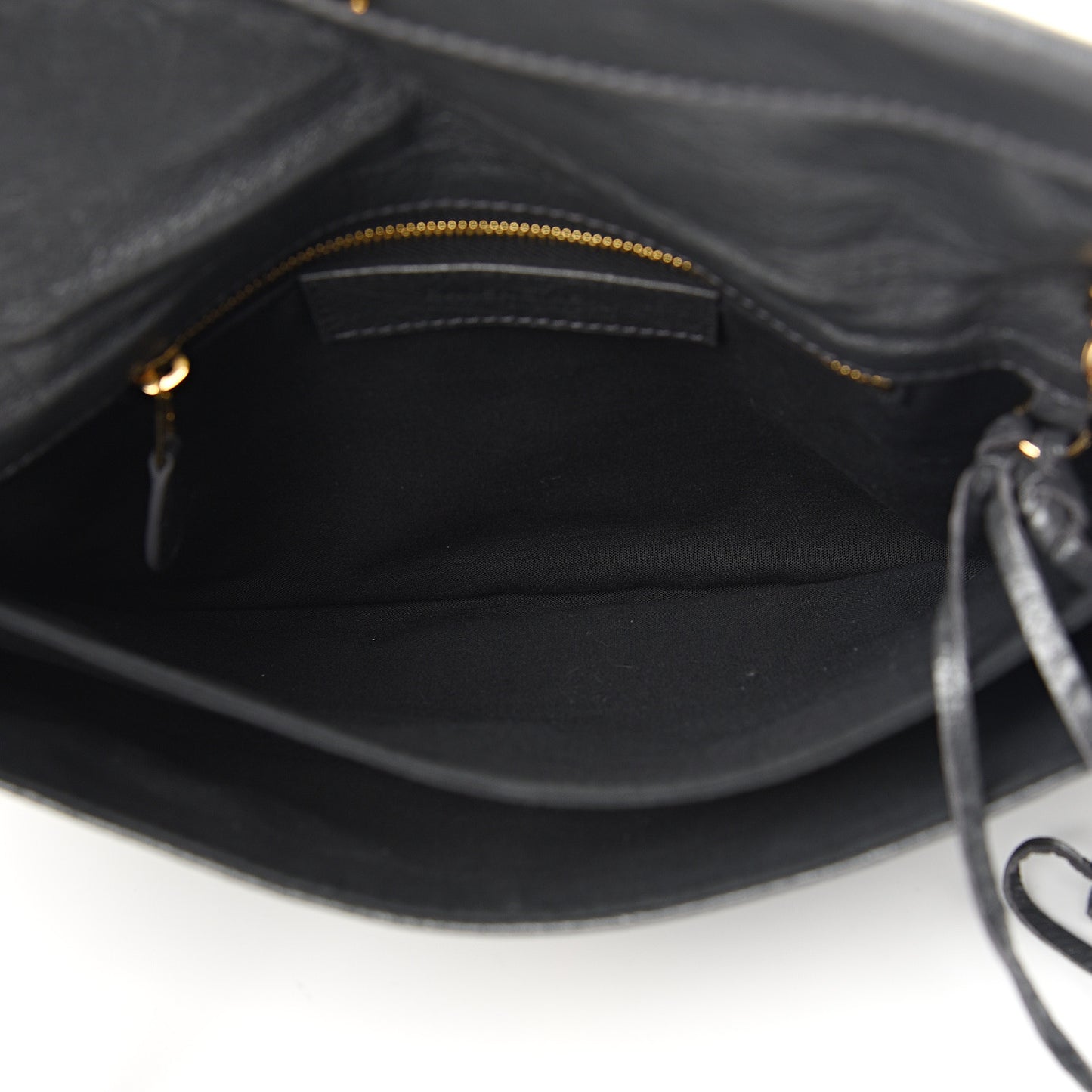 Agneau Giant 12 Gold Hardware Envelope Strap Clutch Gris Fossile