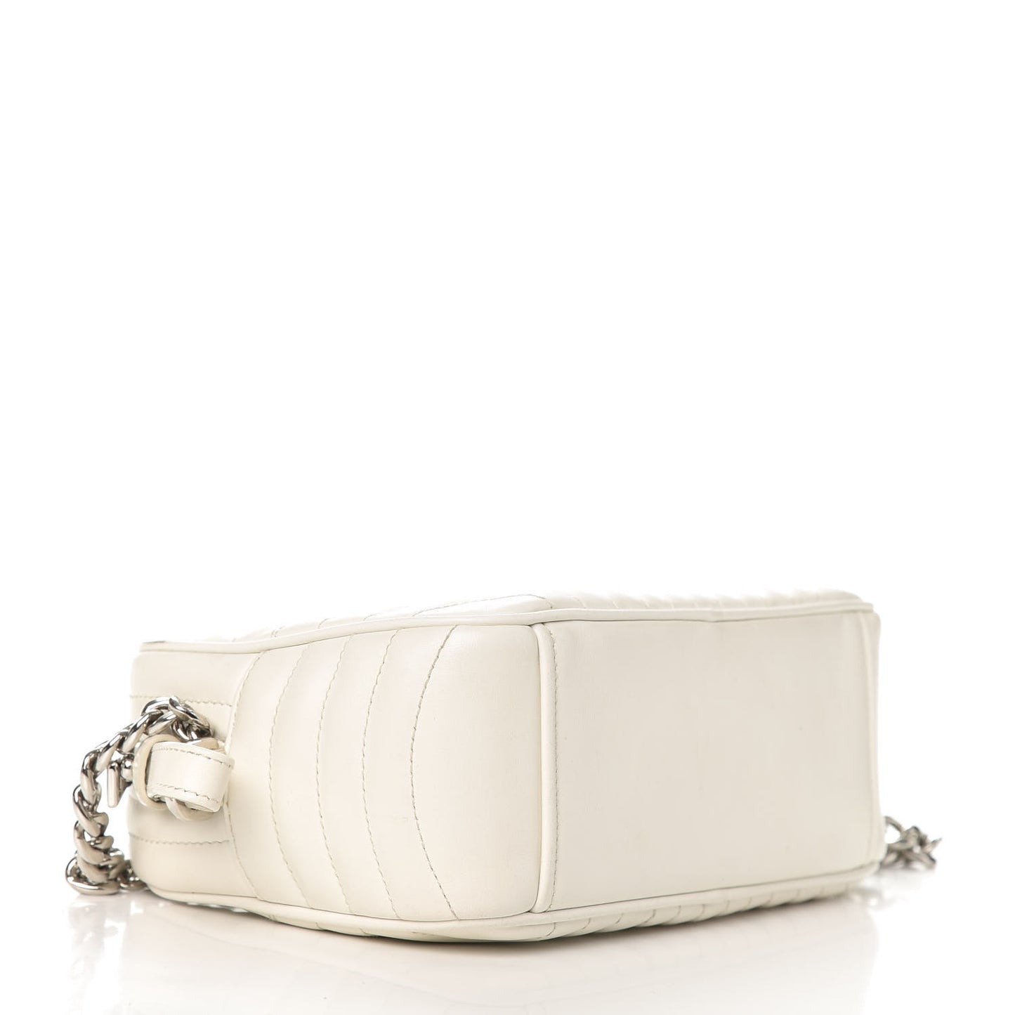 Soft Calfskin Diagramme Crossbody Bag White