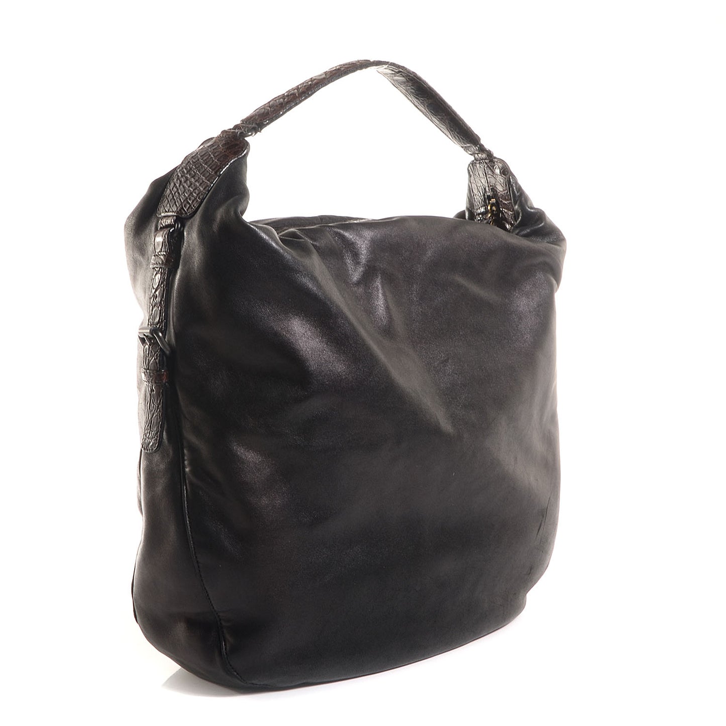 Intrecciato Soft Caiman San Marco Settantasei Hobo Nero Black