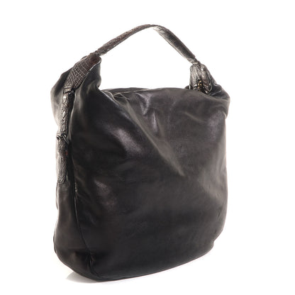 Bottega Veneta Intrecciato Soft Caiman San Marco Settantasei Hobo Nero Black 3 of 8