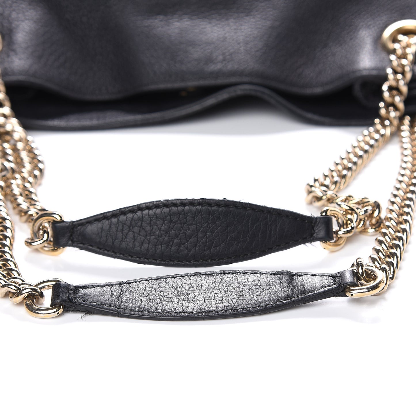 Pebbled Calfskin Medium Soho Chain Shoulder Bag Black