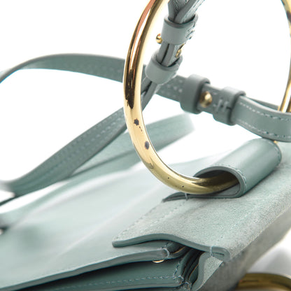 Chloe Suede Calfskin Mini Faye Bracelet Bag Cloudy Blue 11 of 13