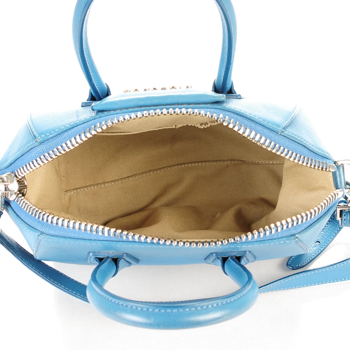 Sugar Goatskin Mini Antigona Mineral Blue