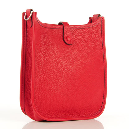 Hermes Taurillon Clemence Amazone Evelyne TPM Rouge Casaque 3 of 8