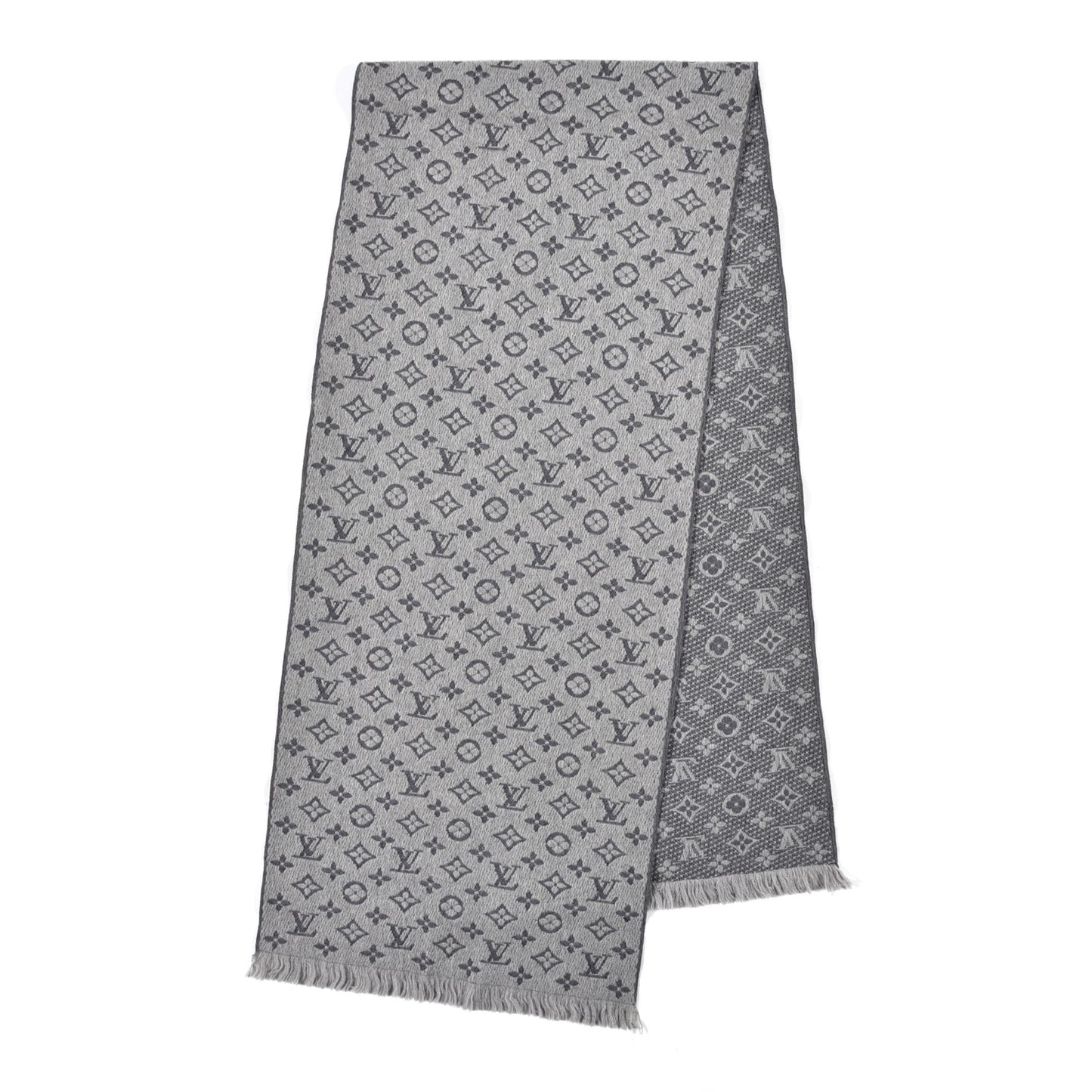 Wool Monogram Classic Scarf Grey