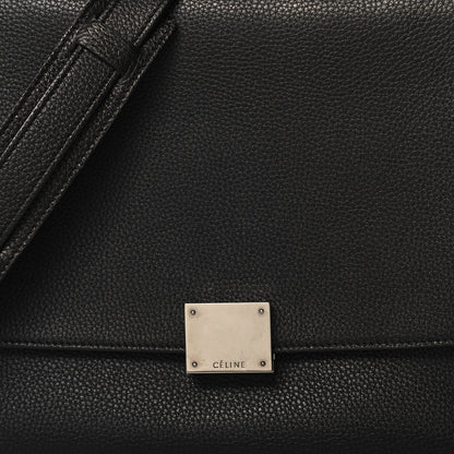 Celine Drummed Calfskin Suede Small Trapeze Black 7 of 9