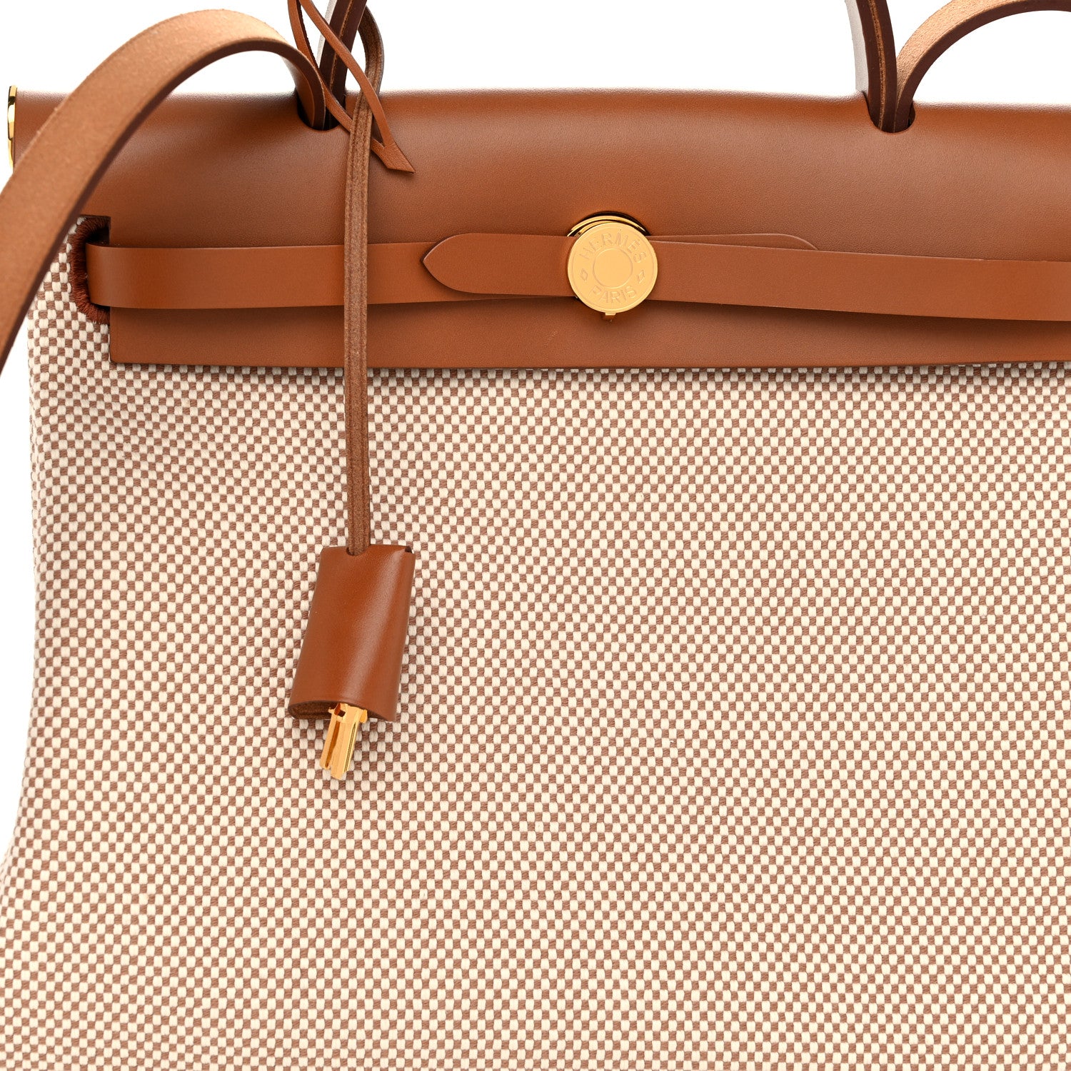 Hermes Vache Hunter Criss Viking Herbag Zip Retourne 31 PM Ecru Beige Fauve 9 of 12