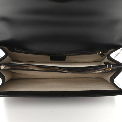 Gucci Knight Calfskin Malaga Kid Heart Medium GG Marmont Chain Handle Bag Black Hibiscus Red Multicolor 5 of 11