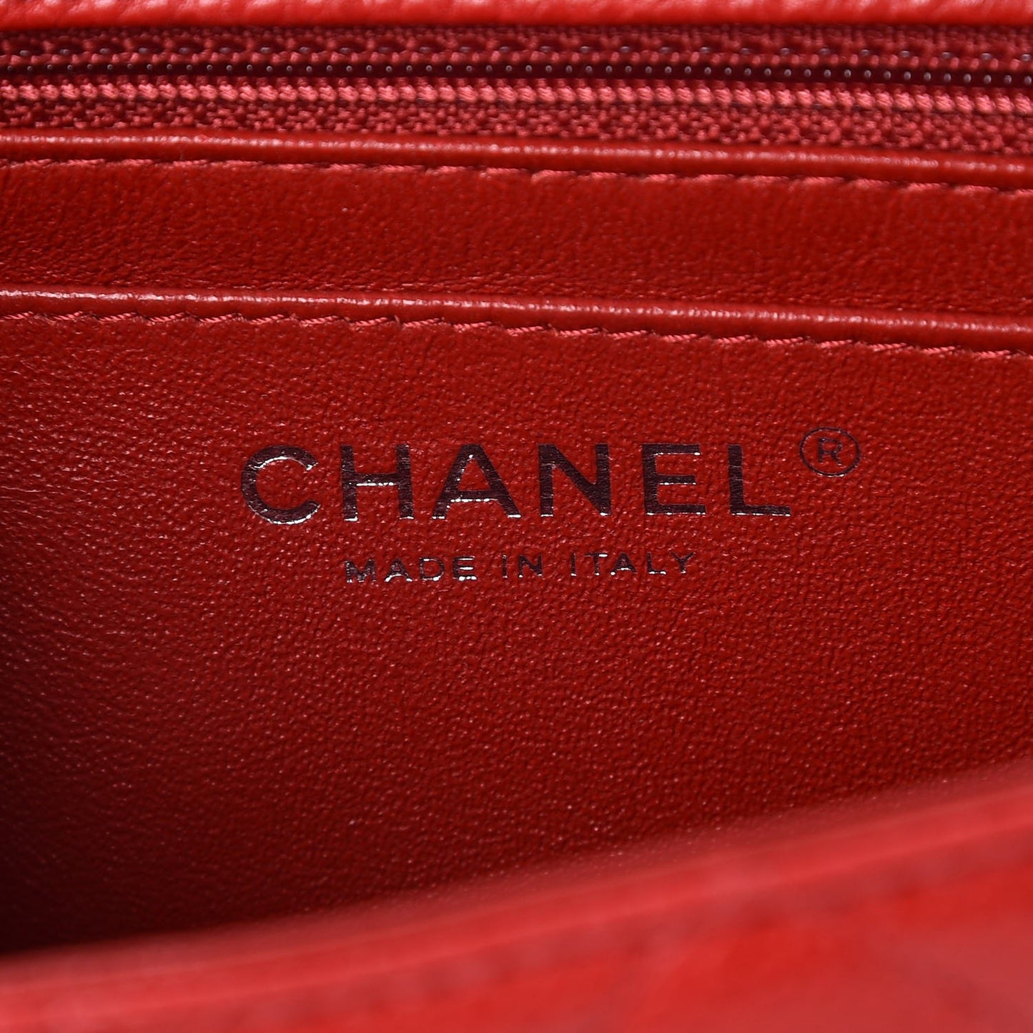 Caviar Quilted Mini Rectangular Flap Red