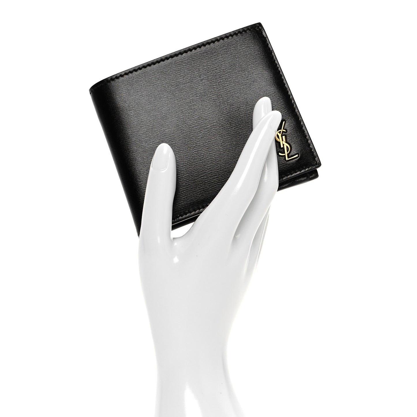 Shiny Calfskin Tiny Bi-Wallet Black