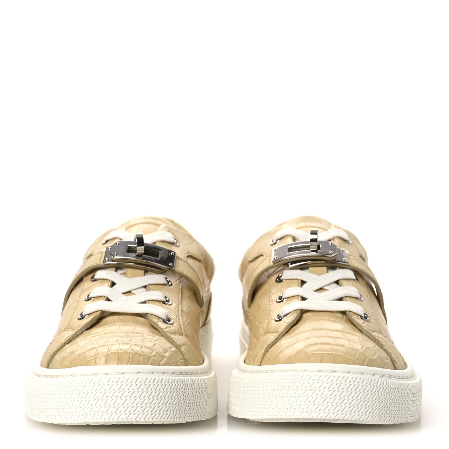 Hermes Matte Niloticus Crocodile Day Sneakers 38 Beige 3 of 12