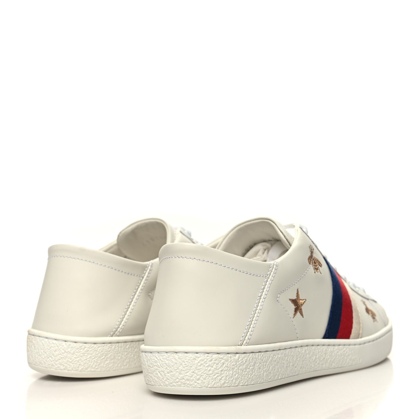 Calfskin Bee Star Embroidered Sylvie Web Ace Sneakers 38.5 White
