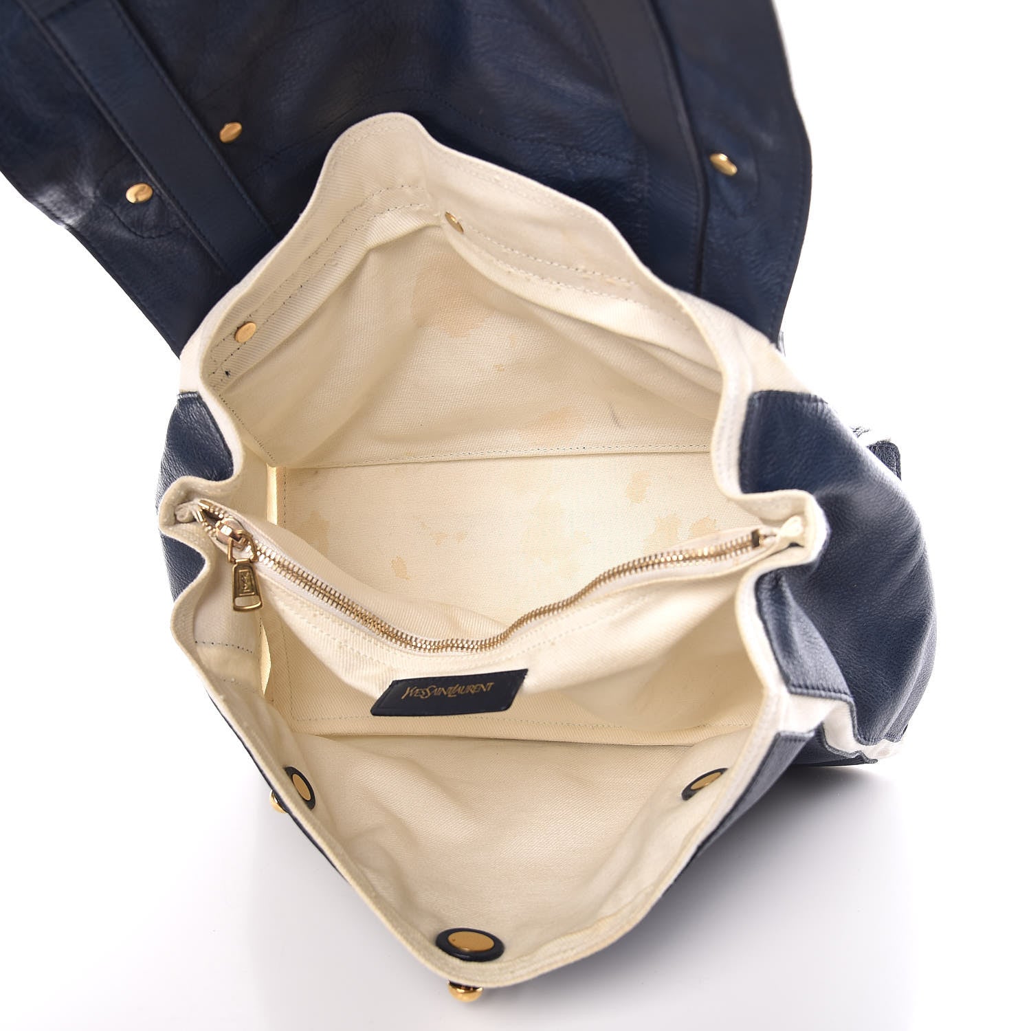 Saint Laurent Calfskin Canvas Medium Muse Two Blue 5 of 14