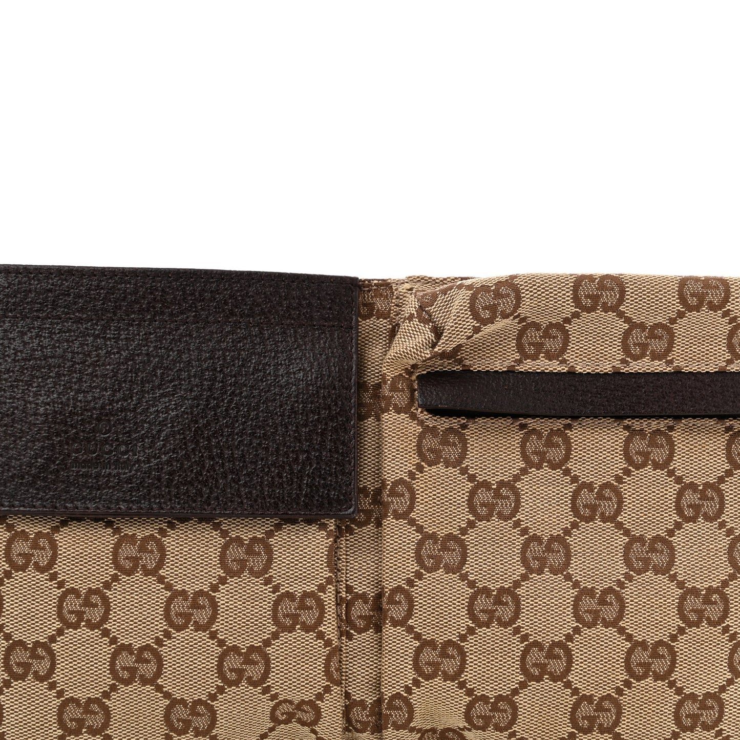 GG Monogram Double Pocket Belt Bag Dark Brown