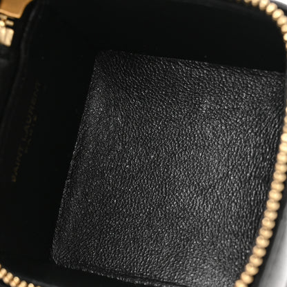 Saint Laurent Lambskin Cassandre Matelasse Carre Mini Cube On Chain Black 5 of 7