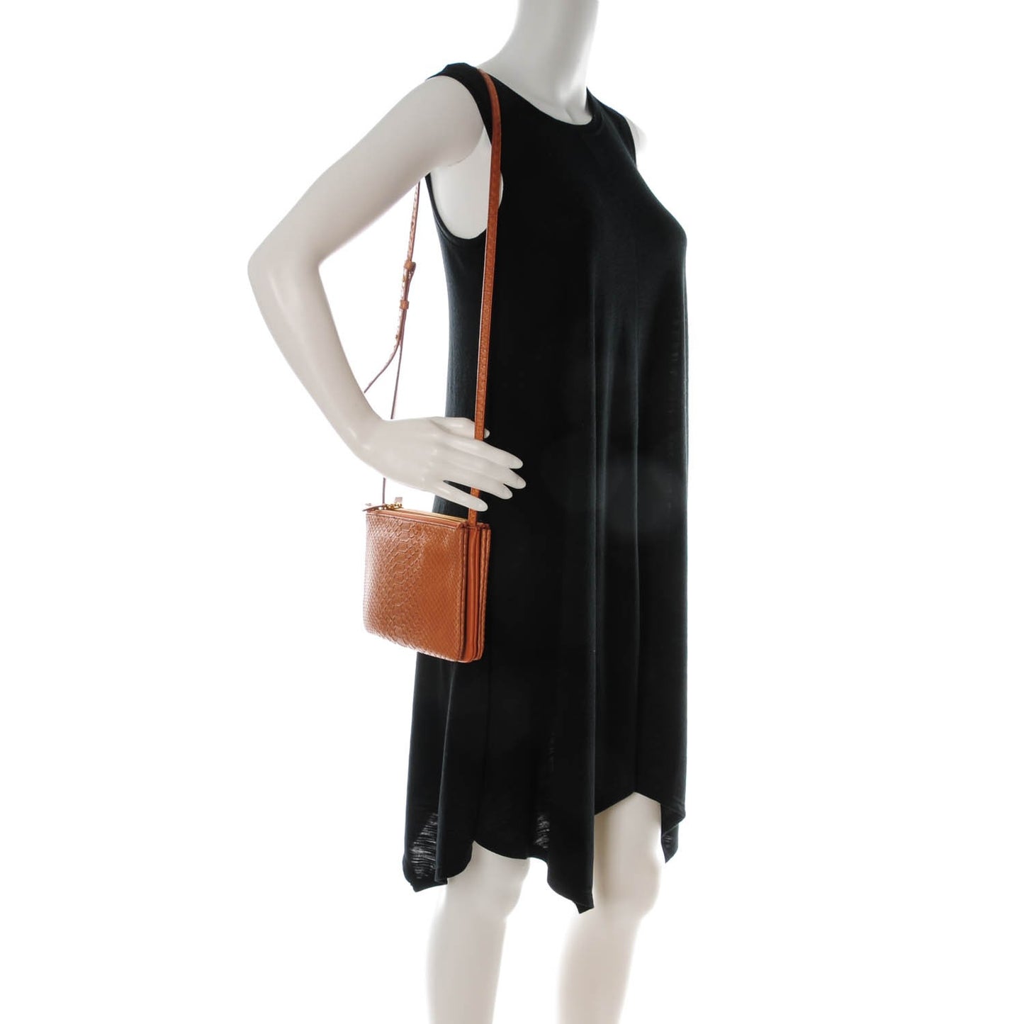Python Small Trio Crossbody Bag Tan