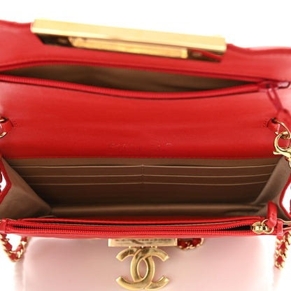 Chanel Lambskin Quilted Golden Class Wallet on Chain WOC Red 5 of 10